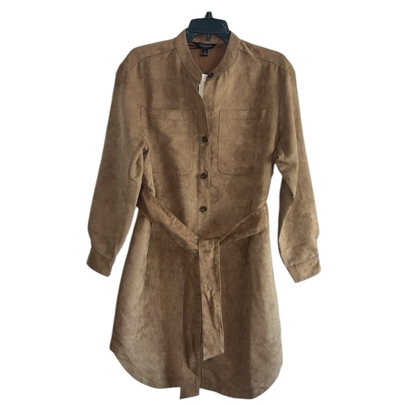 Banana Republic Vegan Suede Shirt Dress Size Small NWT - Picture 4 of 12